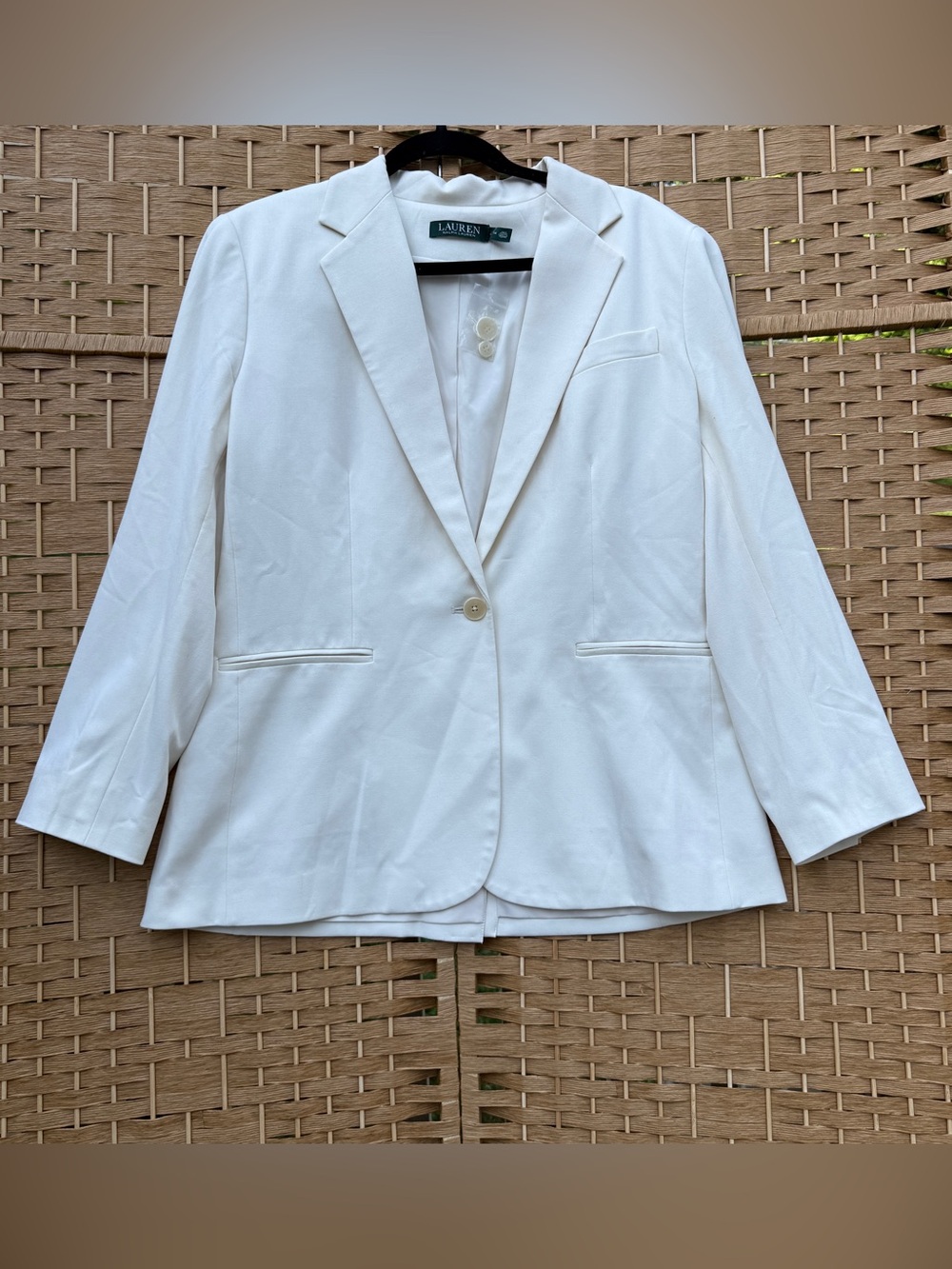 Lauren Ralph Lauren White Single-Button Blazer NWOT